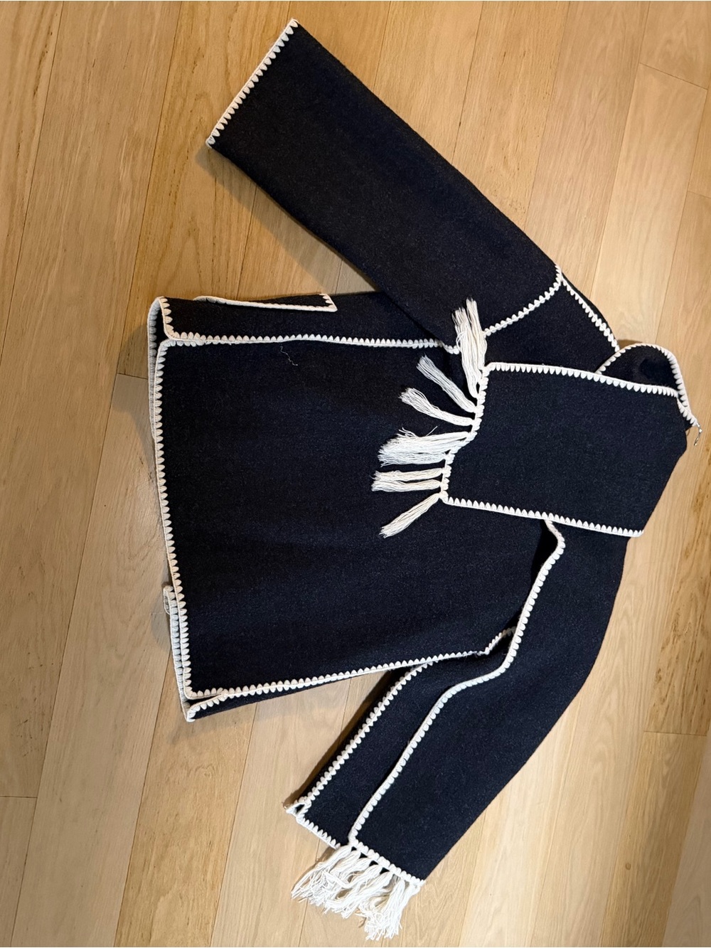 Toteme Charcoal scarf Coat with Contrast Trim